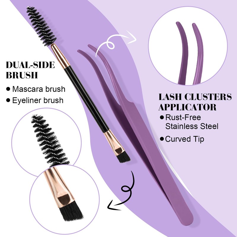 B&Q DIY Eyelash Extension Kit 280 PCS Cluster Lashes Kit