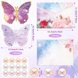 NOCHME Butterfly Invitation Cards with Envelope Children's Birthday Party Pack of 12 Glitter Children's Birthday Invitations for Birthday Party Invitations Children's Party for Girls Boys (Dark