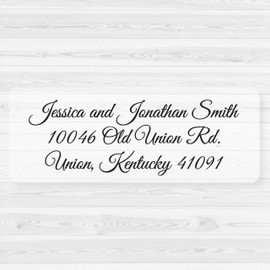 60ct - Return Address in White Ink on Clear Transparent Stickers/Labels for Invitations (#318-C)