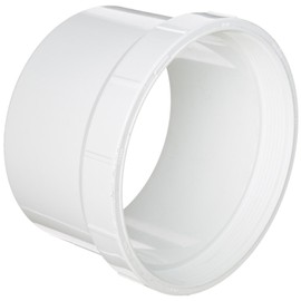 Spears P105 Series PVC DWV Pipe Fitting, Cleanout Adapter, 6" Spigot x 6" NPT Female