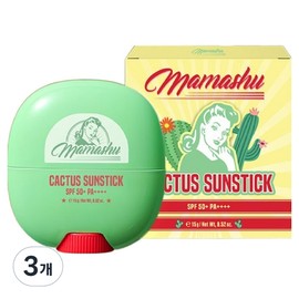 Partner_Reference mamashu cactus sun stick SPF50+ PA++++ 3 pieces 15g / mamashu 선인장 선스틱 SPF50+ PA++++ 3개 15g