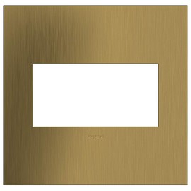 Legrand adorne Brushed Satin Brass, 2-Gang Wall Plate, AWC2GBSB4