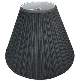 FenchelShades.com Lampshade 7" Top Diameter x 18" Bottom Diameter x 13" Slant Height with Washer (Spider) Attachment for Lamps with a Harp (Pleated Mushroom Black)