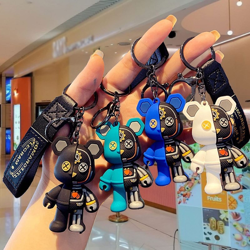 Moerstar Robot Bear Bag Charm Keychain Holder Cute Keychain Robot