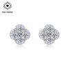 3.6 CTW S925 Sterling Silver Four Leaf Clover Moissanite Stud