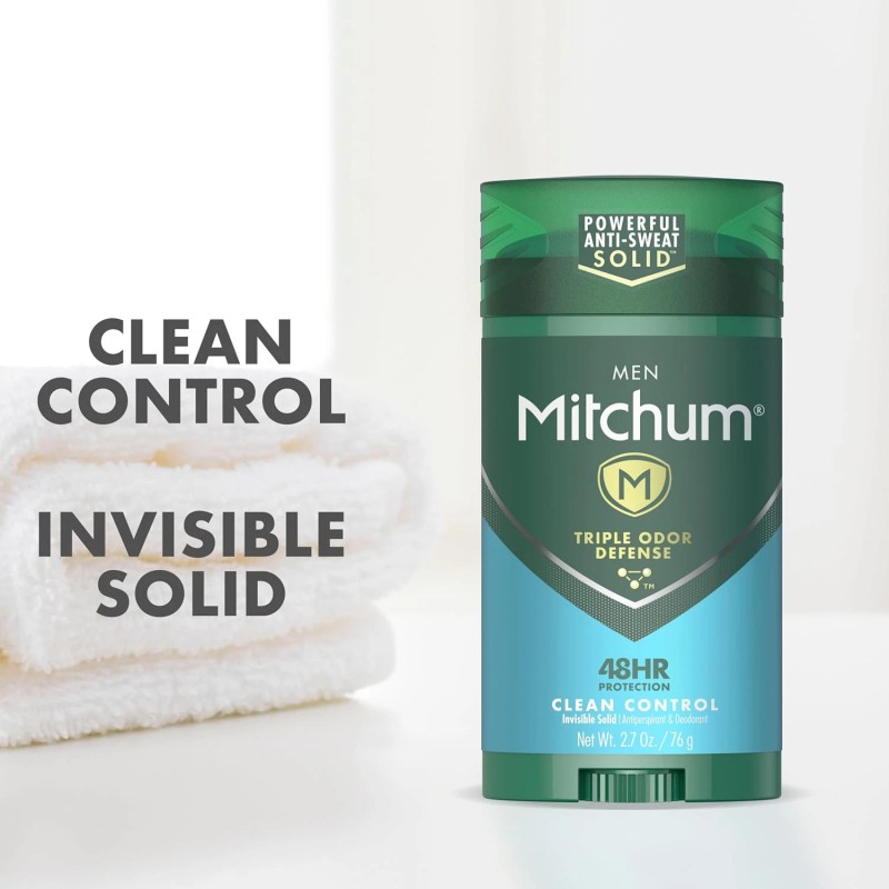 Mitchum Men'S Deodorant, Antiperspirant Stick, Triple Odor Defense 48 Hours