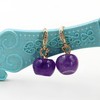 Natural Amethyst Apple Earrings, Purple Crystal Apple Fruit Statement Earring