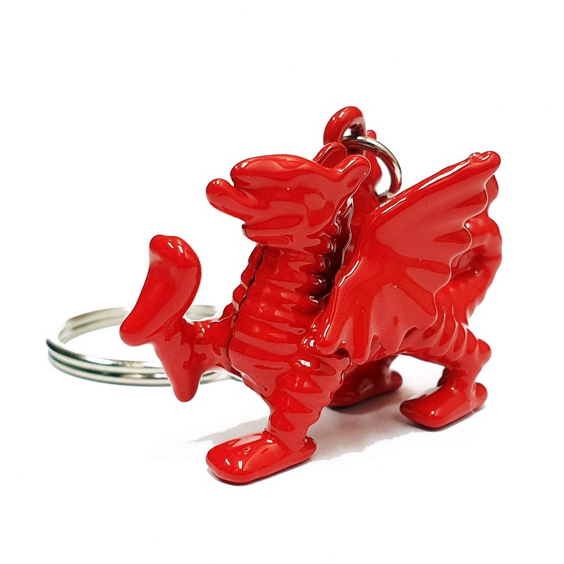 Welsh Wales Red Dragon Metal Keyring Key Ring