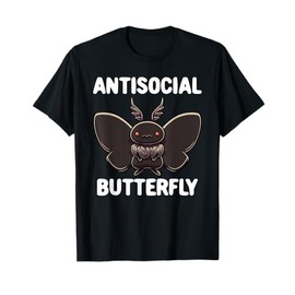 Mothman Shirt Antisocial Butterfly Introvert Cryptid T-Shirt