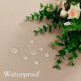 XWZO Table Cloth Rectangular Solid Table Cover Water Resistant Table Cloths Wipe Clean Tablecloth for Cafe, Restaurant, Buffet, Tabletop Party 140x240cm(55x94inches) Beige