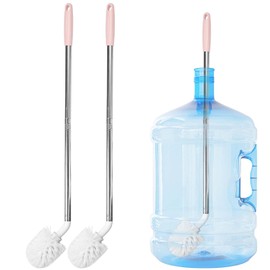 Set of 2 Long Bing Stainless Steel Bucket Brushes, 3 and 5 Gallon Bottle Cleaning Brushes, Bendable Replaceable Brush Heads Home Bottle Cleaning Brushes