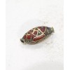 Unbranded Beads Red Stone Middle Eastern Silver Triangle Beads 28mm