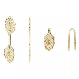 Bedazzlinbeads 6 Fold 22mm Long Leaf Shaped Glue On Bail Jewelry Findings for Charms Pendants - Gold Plated