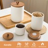 Kendiis Canister Sets for Kitchen, White Ceramic Kitchen Canisters for