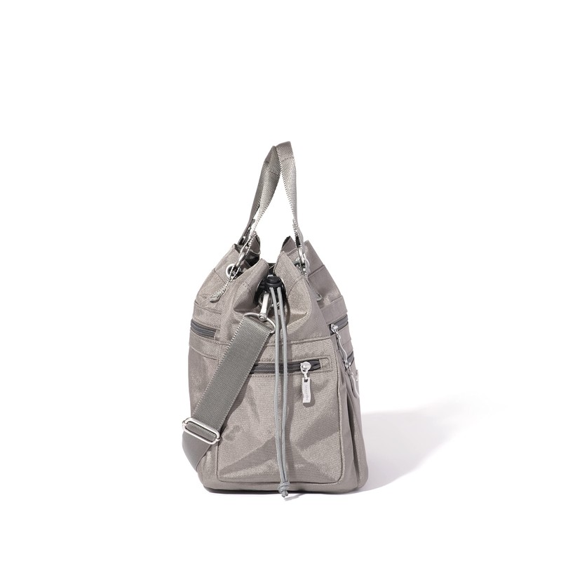 Baggallini Women's Modern Everywhere Drawstring Bag, Sterling Shimmer, One Size,