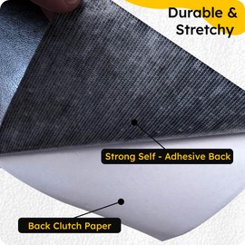 Black Self Adhesive Leather Repair Tape Patch Large Roll 27" x 118" 1/32” Thick. Natural Look. Durable Stretchy Strong Adhesive Cuttable for Sofa Repairing