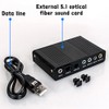 External Sound Card Optical Fiber USB 5.1 HD for Desktop