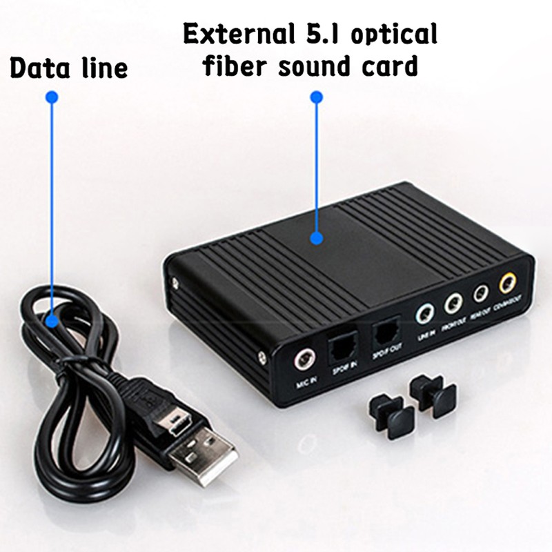 External Sound Card Optical Fiber USB 5.1 HD for Desktop