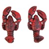 Primitive Cast Red Lobster Wall Hooks, 5 1/2 Inches, Set