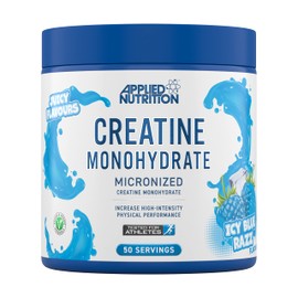 Applied Nutrition Micronized Creatine Monohydrate Powder 250g – 5g of 100% Pure Creatine Powder Per Serving for Strength & Muscle Power – ICY Blue Razz Creatine Supplement – 50 Servings