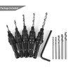 Saipor 5pcs Wood Countersink Drill Bit Set Hex Shank Quick