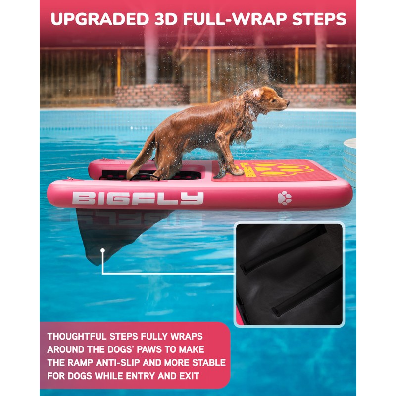 BIGFLY Inflatable Water Ramp for Dogs Pup Plank Dog Float,