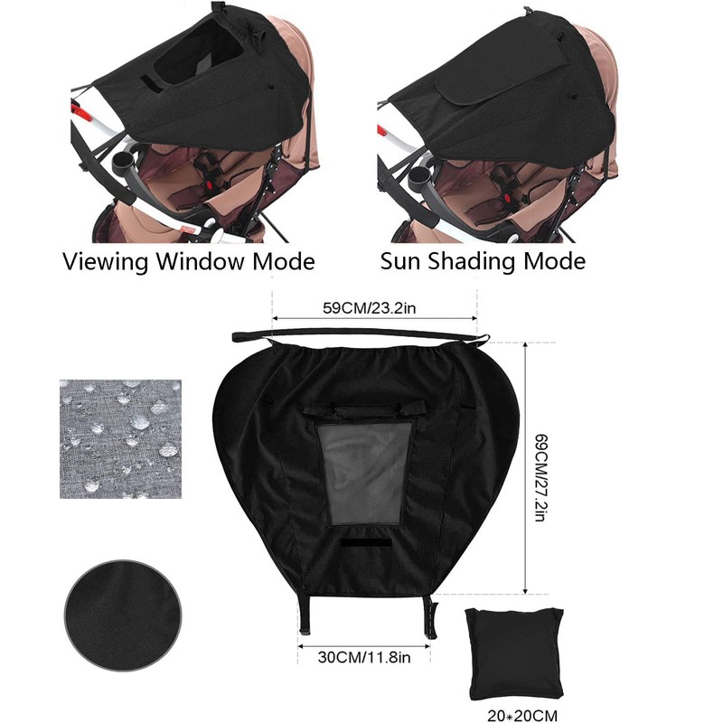 Baby Stroller Universal UPF 50+ Sun Protector Shade Blackout Cover