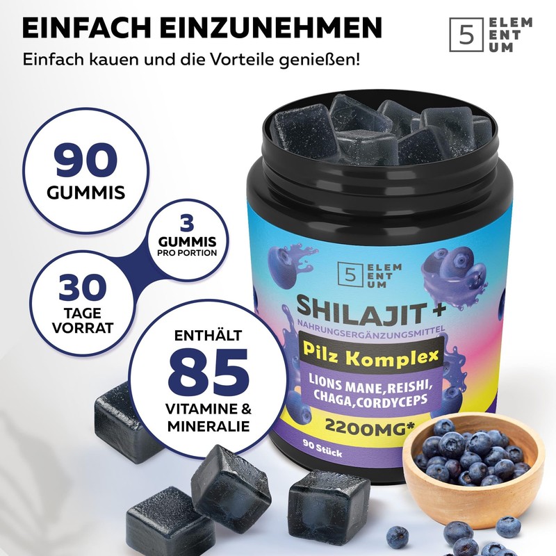 Shilajit Gummies High Dose 2200 mg | Pack of 90