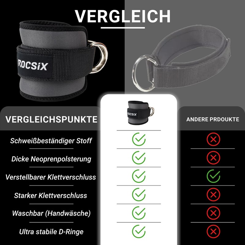 ROCSIX - (1 Pair) Foot Loops, Cable Pull, Adjustable Foot