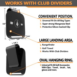 SisterAling Metal Landing Pads for Magnetic Golf Towel, Rangefinder, Flask, Speaker - Quick Access to Magnetic Equipment and Accessories - Gift for Golfers - US Patent