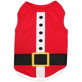 Parisian Pet Funny Christmas Holiday Dog Cat Pet Shirts Tee Tanks - Naughty or Nice, Santa Outfit, Elf Size, Santa's Helper, Sorry Santa I Ate Your Cookies (Santa Outfit, M)