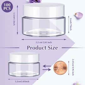 100 Pcs Plastic Jars with Lids Small Clear Containers with Lids Wide Mouth Small Plastic Containers for Lotion, Cream, Rhinestones, Body Butters, Scrub, Acrylic Paint, Travel Storage, Cosmetics (1 oz)