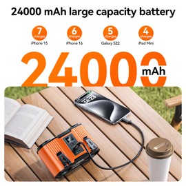 24000mAh Personal Waist Fan, USB Rechargeable Clip The Waist For Working,10 Speed & 40H Cooling and Heatstroke Prevention For Outdoor Travel Camping (Orange, 24000mAh)