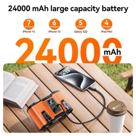 24000mAh Personal Waist Fan, USB Rechargeable Clip The Waist For Working,10 Speed & 40H Cooling and Heatstroke Prevention For Outdoor Travel Camping (Orange, 24000mAh)