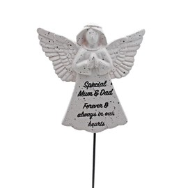 Widdle Gifts Memorial Graveside 19cm Angel on Stake with Thoughtful Wording for your Loved One (Special Mum and Dad)