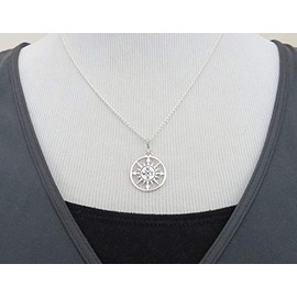 Retirement Gift for Women | Sterling Silver Large Compass Necklace | Retirement Necklace