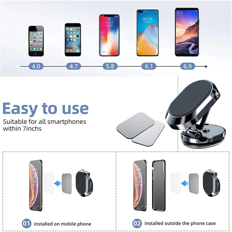Unbranded 360° Rotatable Folding Magnetic Alloy Holder for All Phone