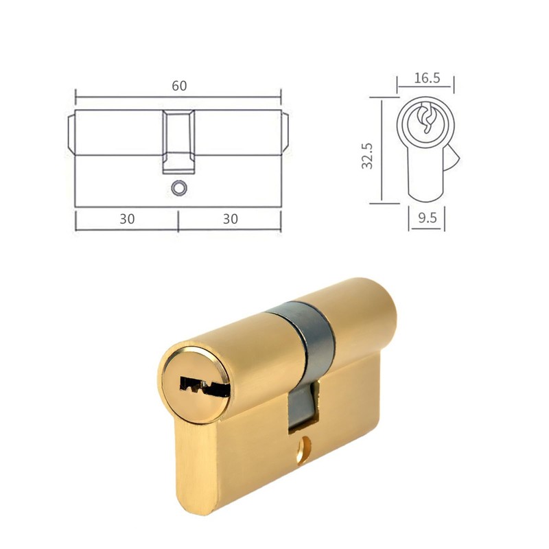 Double Cylinder Lock Cylinder Knob Cylinder 30/30 Solid Lock Cylinder