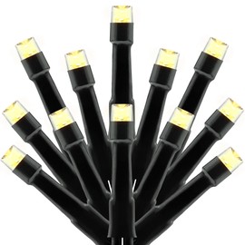 SWEET SHINE 300 Count Warm White Christmas Lights, 100 Feet Wide Angle 5mm LED String Lights with 8 Models Adapter (Black Cord)