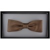 TigerTie Pre-Tied Slim Bow Tie Plain + Box, Golden Brown