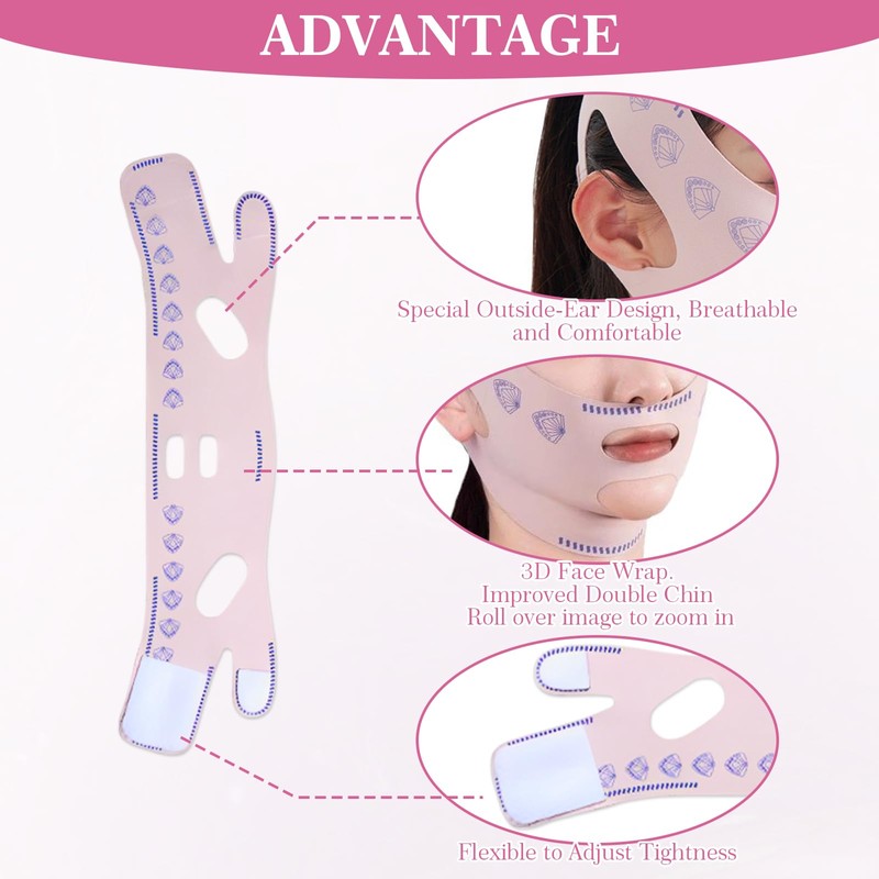 2 PCS Chin Strap for Double Chin V Line Face