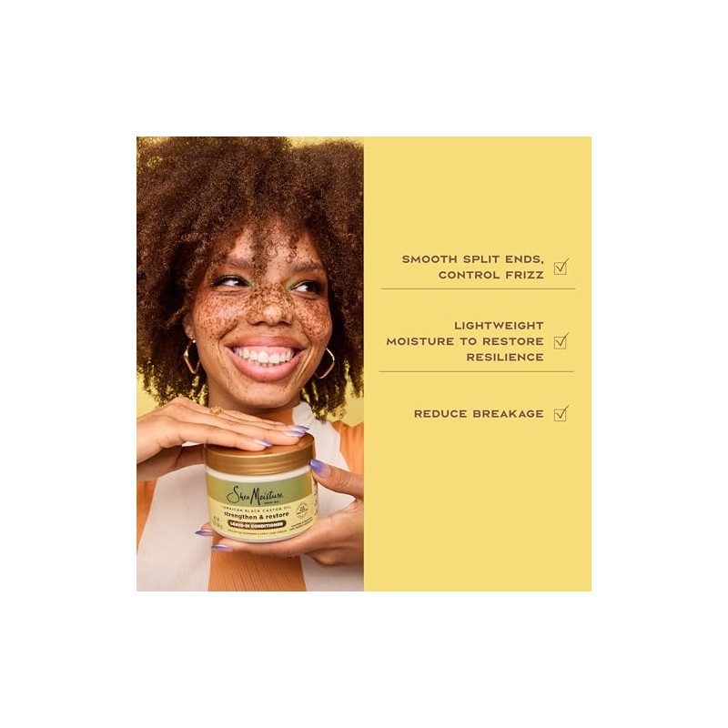 SHEA MOISTURE Jamaican Black Castor Oil Leave-In Acondicionador 312G/11Oz, No