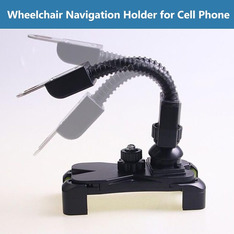 Wheelchair Navigation Holder for Cell Phone, 360°Adjustable Mobile Phone Bracket