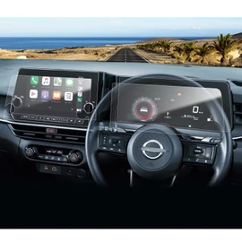 Coleya New Model Nissan Note Aura E13 2021.8~ Dedicated Car Navigation Protection Film + LCD Meter Protection Film 4-piece Set Nano Screen Protection Film High Sensitivity Friction Prevention Easy to
