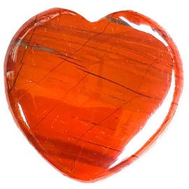 Steinfixx® - Gemstone Heart I Healing Stone I Lucky Stone I Chakra Stone I Pocket Stone | Massage Stone | Gift for Loved Ones (Jasper Red)