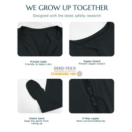 Ekkimy Long Sleeve Baby Footies Bamboo Rayon Romper Infant Double Zipper One-Piece Clothes Boys Girls