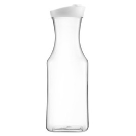 Clear Square Bottom Plastic Pitcher With White Lid - 1 Count - Size: 25 oz.