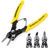 Powerbuilt Snap Ring Pliers Set, 4 interchangeable Heads, Straight, 45°,