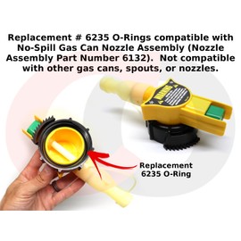 Captain O-Ring – Replacement 6235 O-Rings for No-Spill Gas Can Nozzle Assembly (4 Pack)