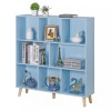 Segawe 8 Cube Storage Organizer, 3 Shelf Wood Bookshelf Storage